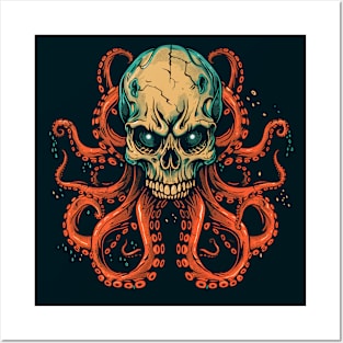 Weircore Skull Octopus Horror Posters and Art